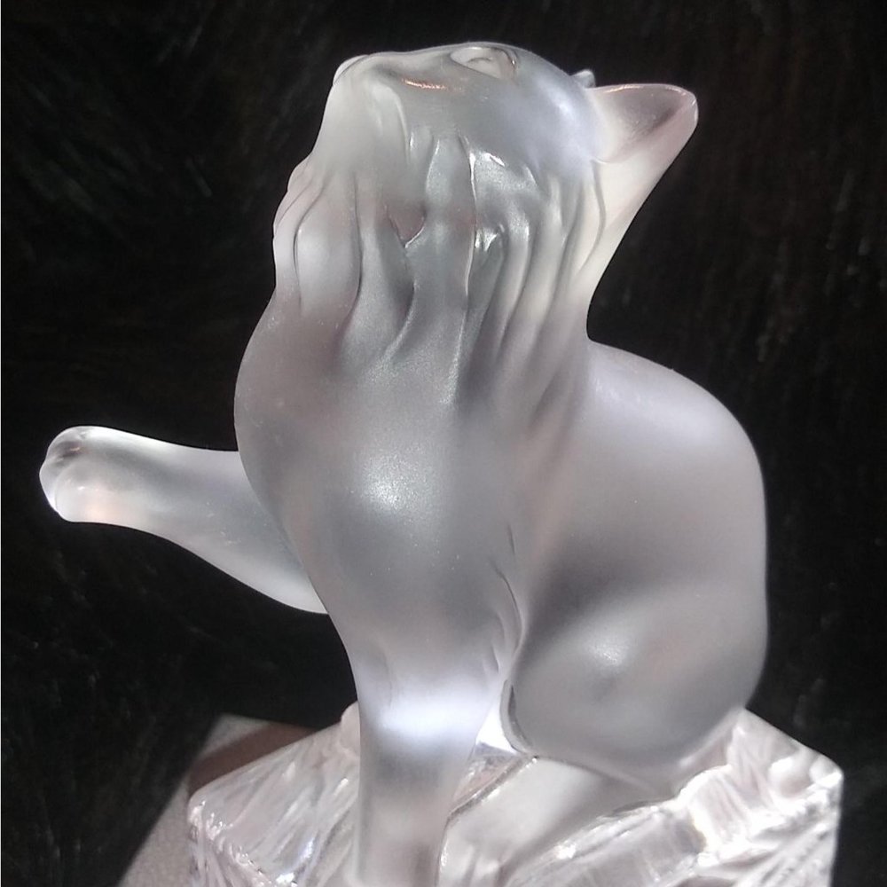 Lalique Cat on Pedestal